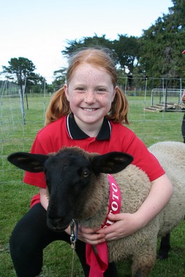 Sarah at lamb and calf day last year